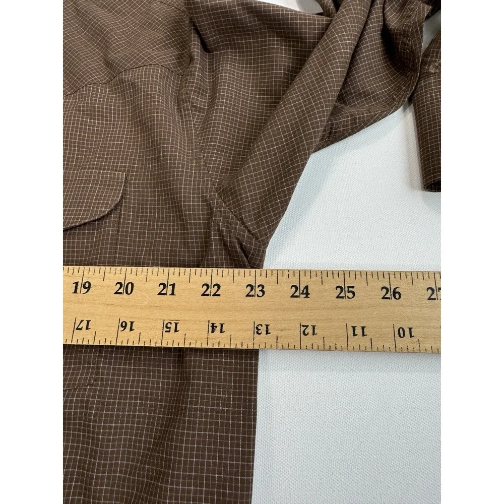Panhandle Slim Mens 16.5 33 Pearl Snap Western Shirt Brown Plaid Cowboy 30S0004